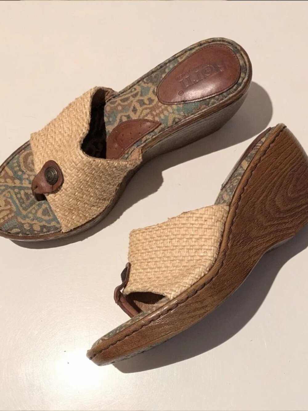 Born Wedge Heel Sandals Upper Leather Size 9